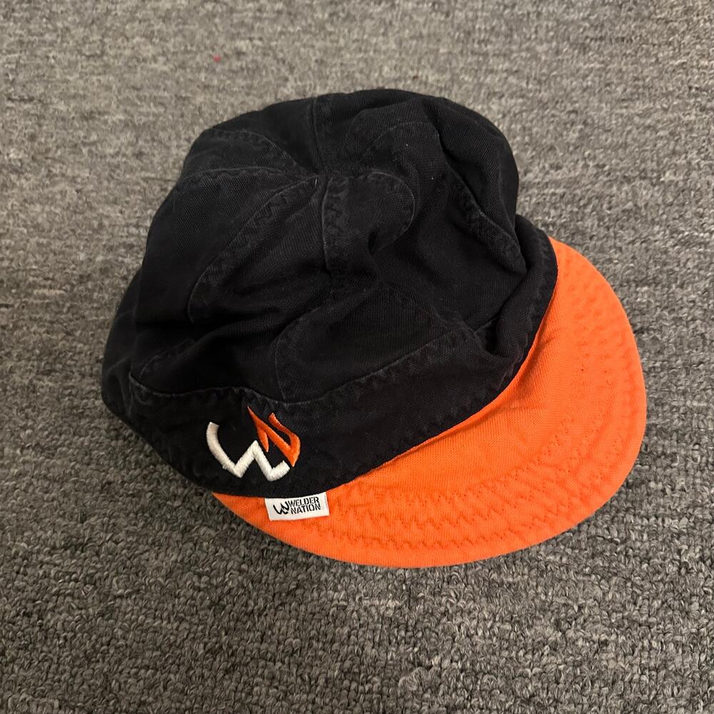 Welder Nation Black White Orange Size 7 1/2 Cap Hat